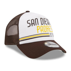 San Diego Padres New Era Stacked A-Frame Trucker 9FORTY Adjustable Hat On Sale