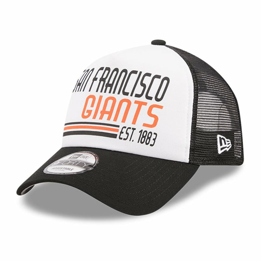 San Francisco Giants New Era Stacked A-Frame Trucker 9FORTY Adjustable Hat Clearance
