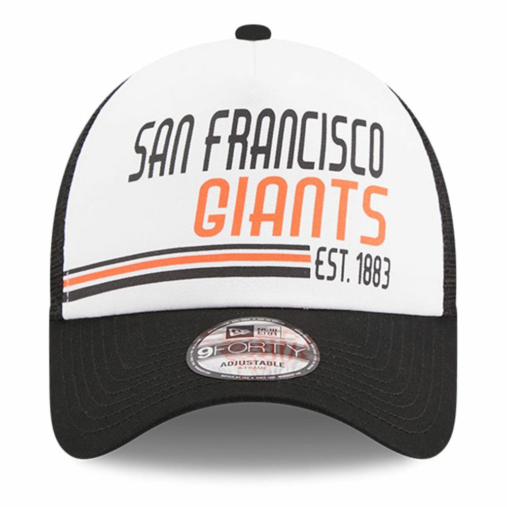 San Francisco Giants New Era Stacked A-Frame Trucker 9FORTY Adjustable Hat Clearance