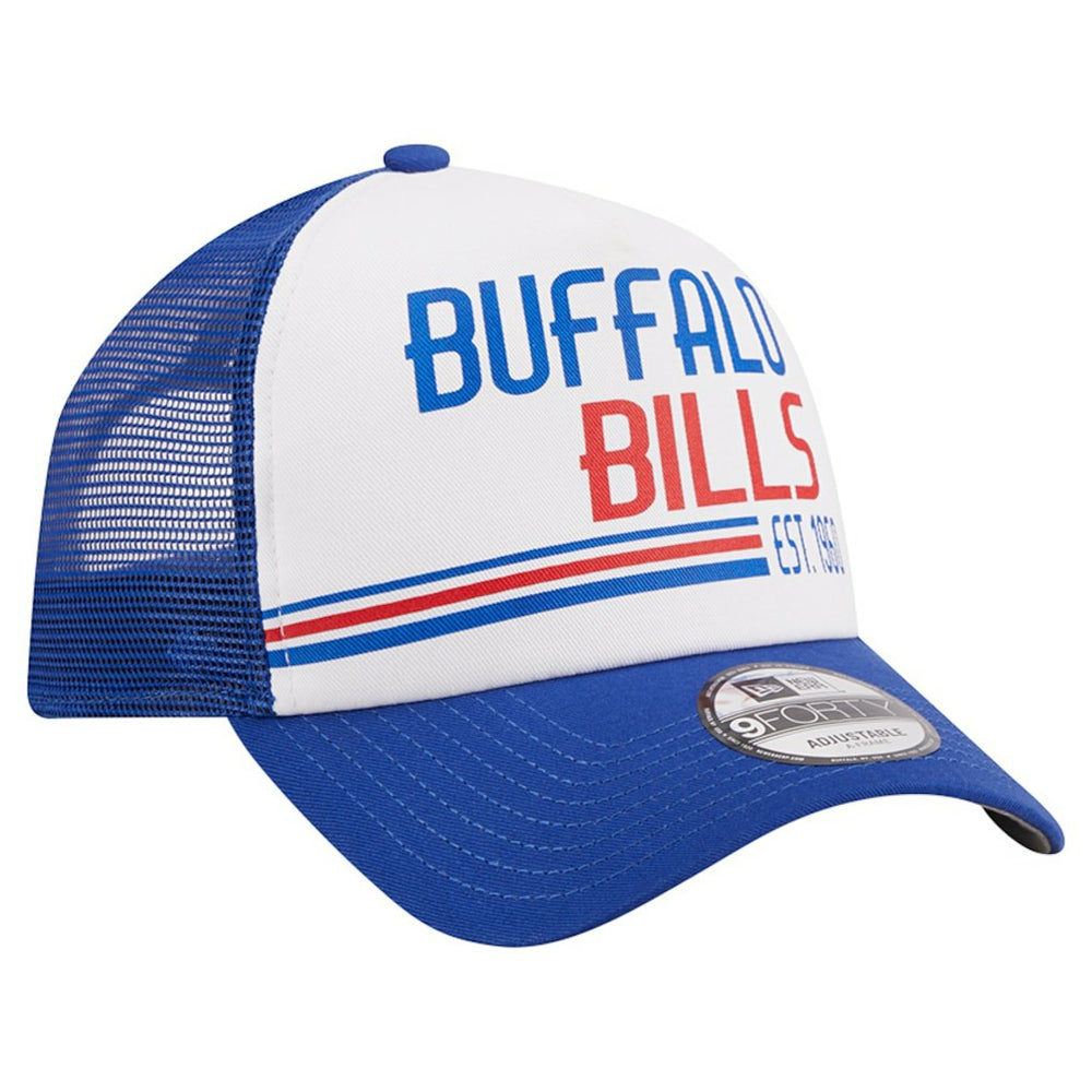 Buffalo Bills New Era Stacked A-Frame Trucker 9FORTY Adjustable Hat White/Royal - NFL