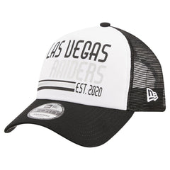 Las Vegas Raiders New Era Stacked A-Frame Trucker 9FORTY Adjustable Hat White/Black - NFL