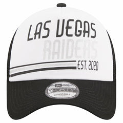 Las Vegas Raiders New Era Stacked A-Frame Trucker 9FORTY Adjustable Hat White/Black - NFL