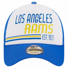 Los Angeles Rams New Era Stacked A-Frame Trucker 9FORTY Adjustable Hat White/Royal - NFL