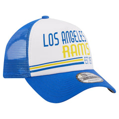 Los Angeles Rams New Era Stacked A-Frame Trucker 9FORTY Adjustable Hat White/Royal - NFL