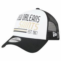 New Orleans Saints New Era Stacked A-Frame Trucker 9FORTY Adjustable Hat White/Black - NFL