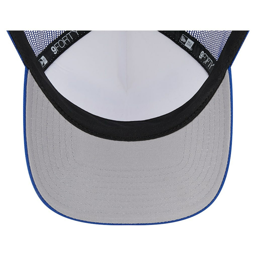 New York Giants New Era Stacked A-Frame Trucker 9FORTY Adjustable Hat White/Royal - NFL