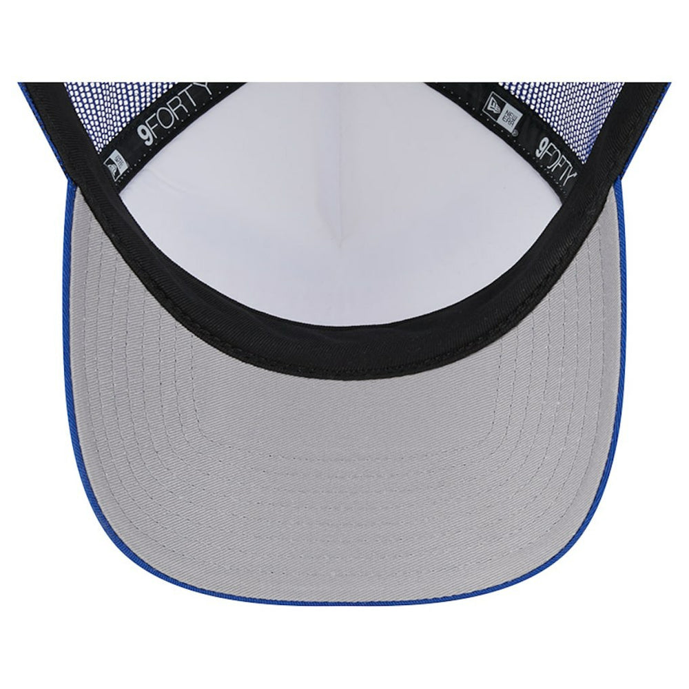 New York Giants New Era Stacked A-Frame Trucker 9FORTY Adjustable Hat White/Royal - NFL