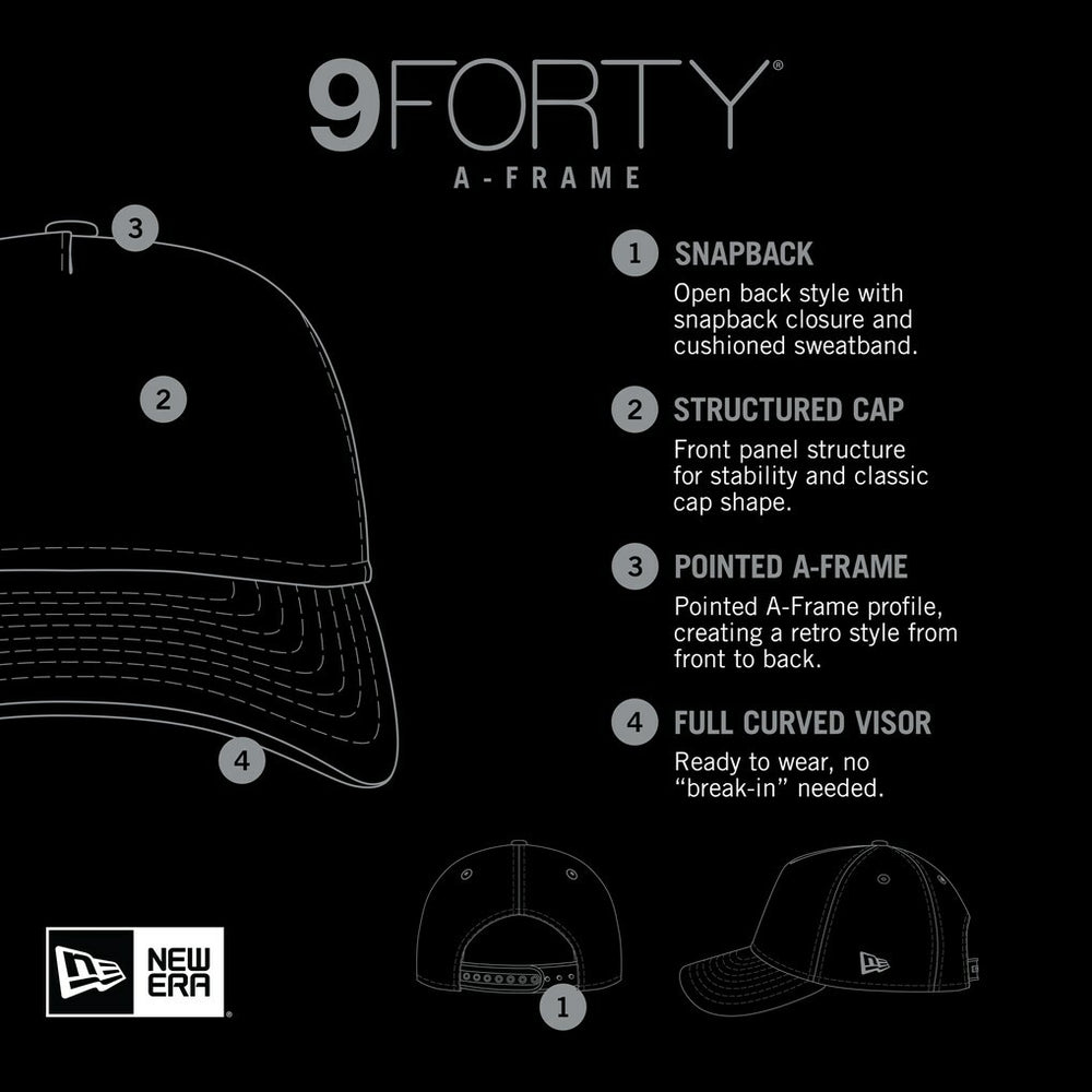 New York Giants New Era Stacked A-Frame Trucker 9FORTY Adjustable Hat White/Royal - NFL