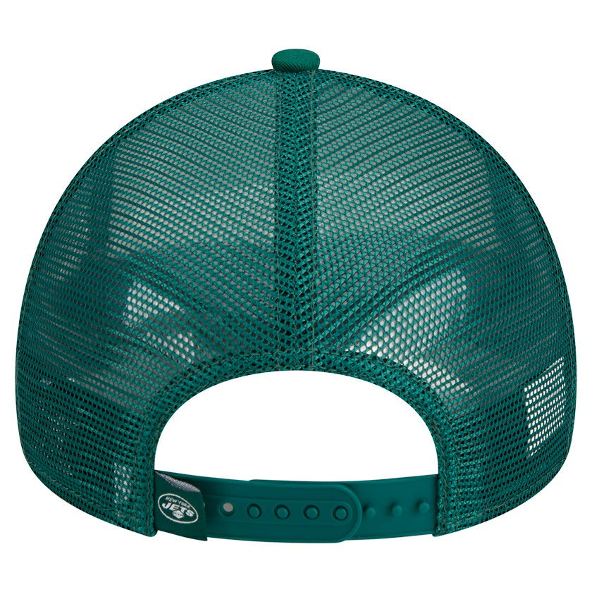 New York Jets New Era Stacked A-Frame Trucker 9FORTY Adjustable Hat White/Green - NFL