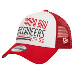 Tampa Bay Buccaneers New Era Stacked A-Frame Trucker 9FORTY Adjustable Hat White/Red - NFL
