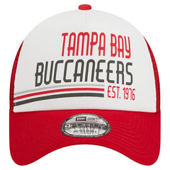 Tampa Bay Buccaneers New Era Stacked A-Frame Trucker 9FORTY Adjustable Hat White/Red - NFL