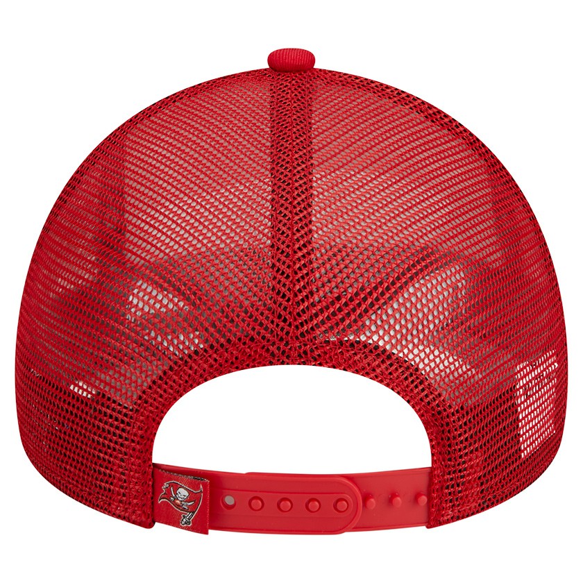 Tampa Bay Buccaneers New Era Stacked A-Frame Trucker 9FORTY Adjustable Hat White/Red - NFL