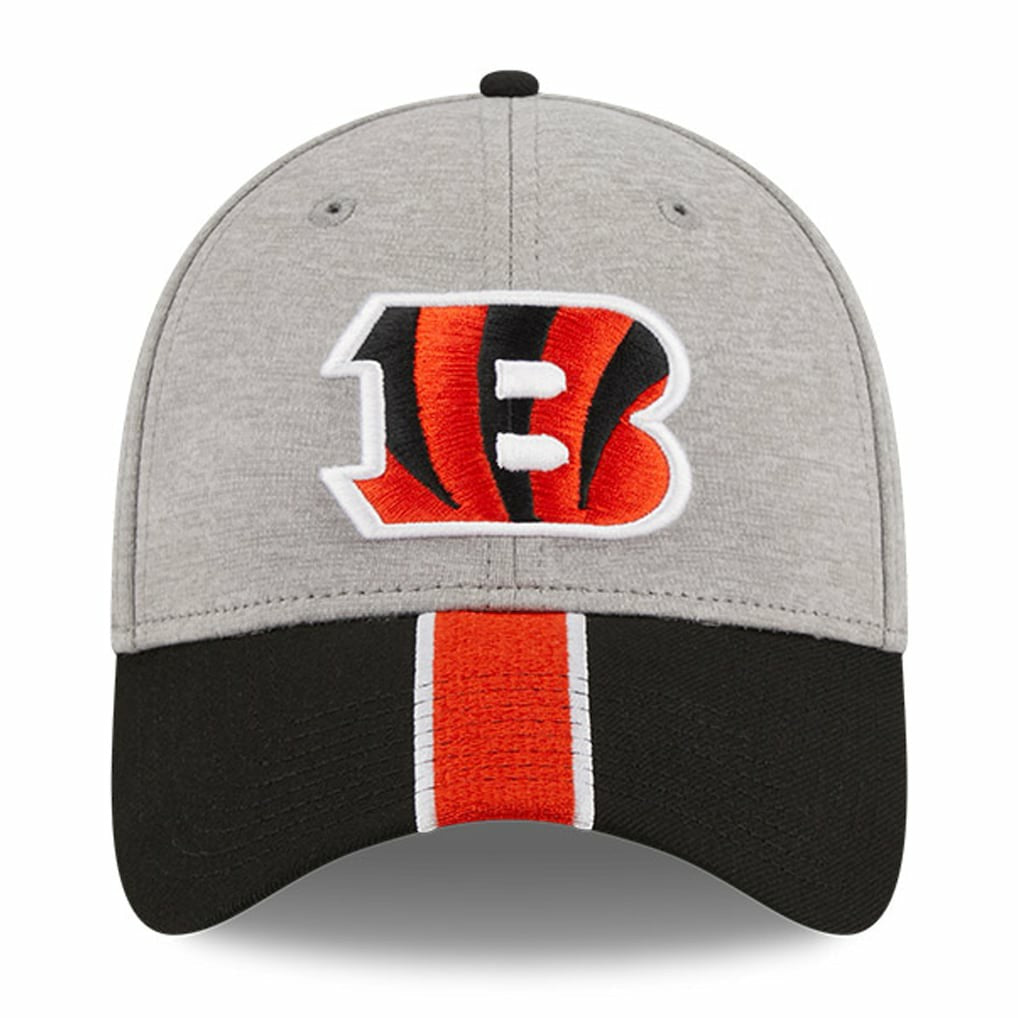 Cincinnati Bengals New Era Striped 39THIRTY Flex Hat Heather Gray/Black - NFL