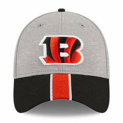 Cincinnati Bengals New Era Striped 39THIRTY Flex Hat Heather Gray/Black - NFL