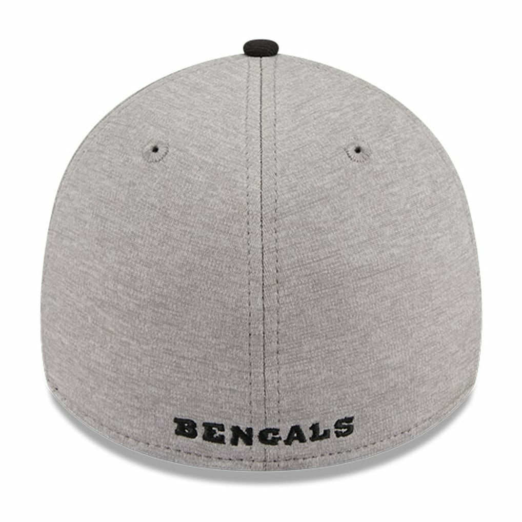 Cincinnati Bengals New Era Striped 39THIRTY Flex Hat Heather Gray/Black - NFL