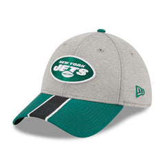 New York Jets New Era Striped 39THIRTY Flex Hat Heather Gray/Green - NFL