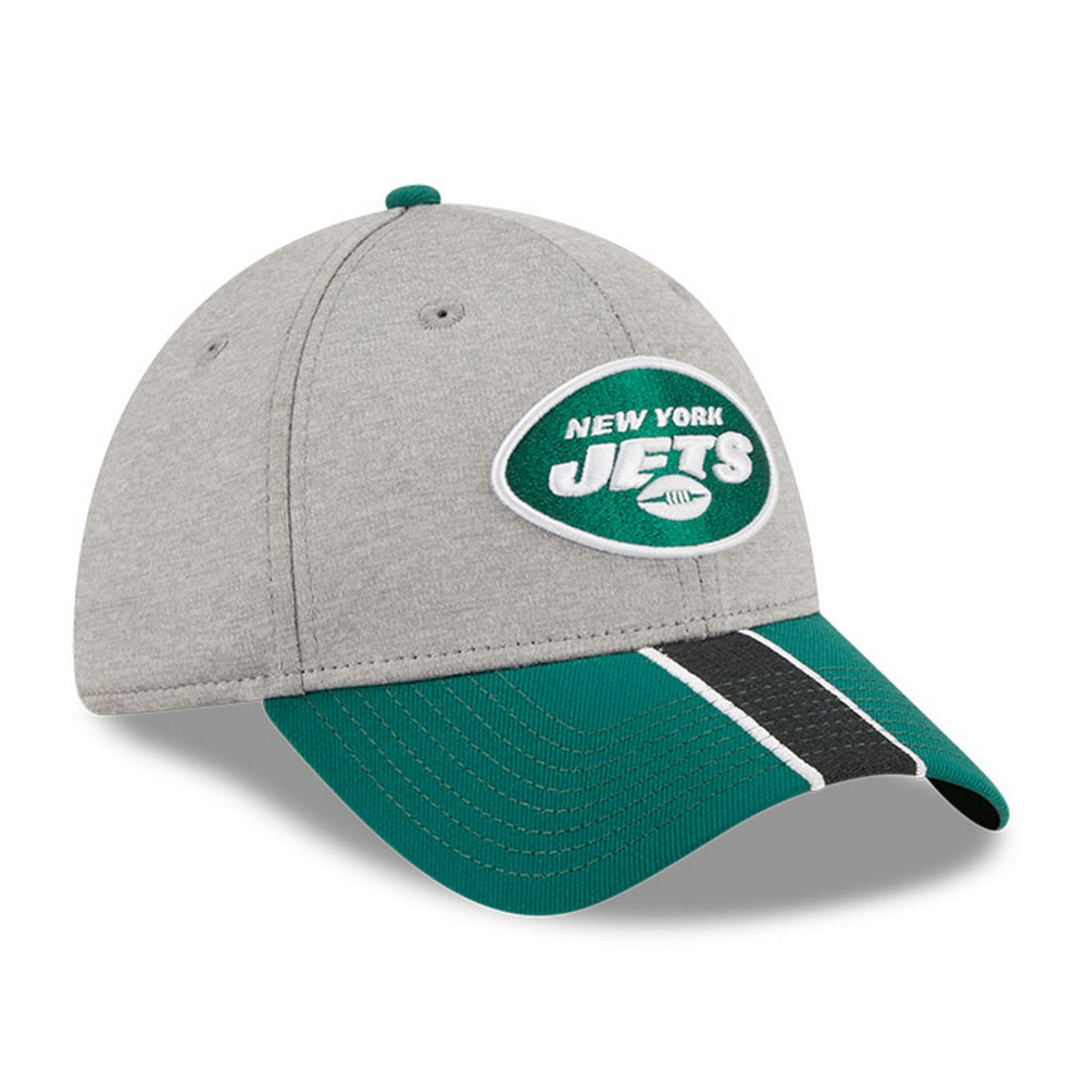 New York Jets New Era Striped 39THIRTY Flex Hat Heather Gray/Green - NFL