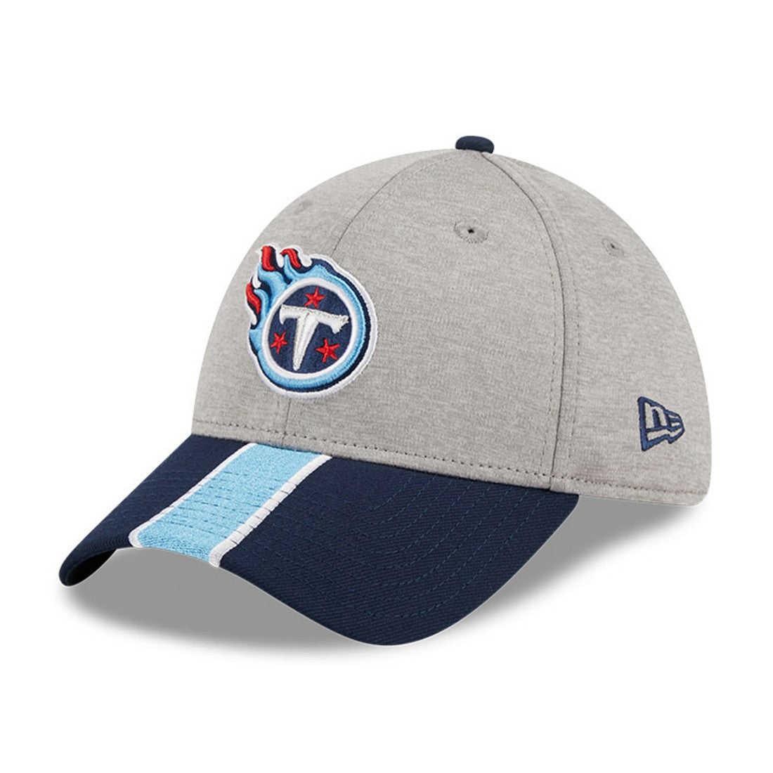 Tennessee Titans New Era Striped 39THIRTY Flex Hat Heather Gray/Navy - NFL