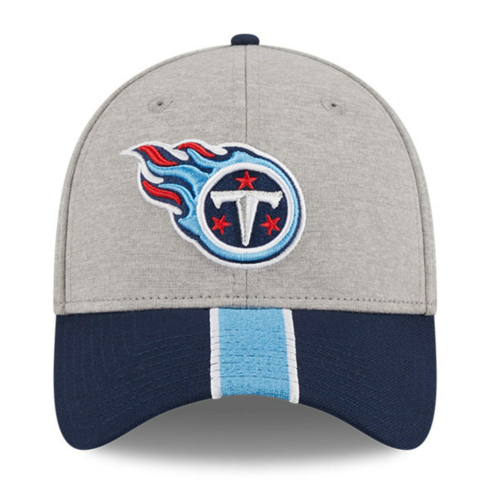 Tennessee Titans New Era Striped 39THIRTY Flex Hat Heather Gray/Navy - NFL