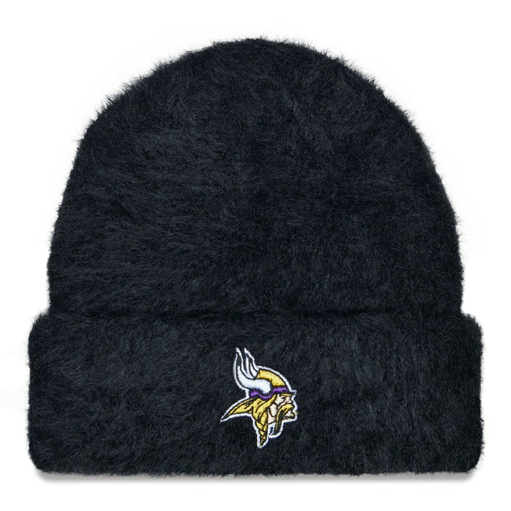 Minnesota Vikings New Era Women's Fuzzy Cuffed Knit Hat Black - NFL