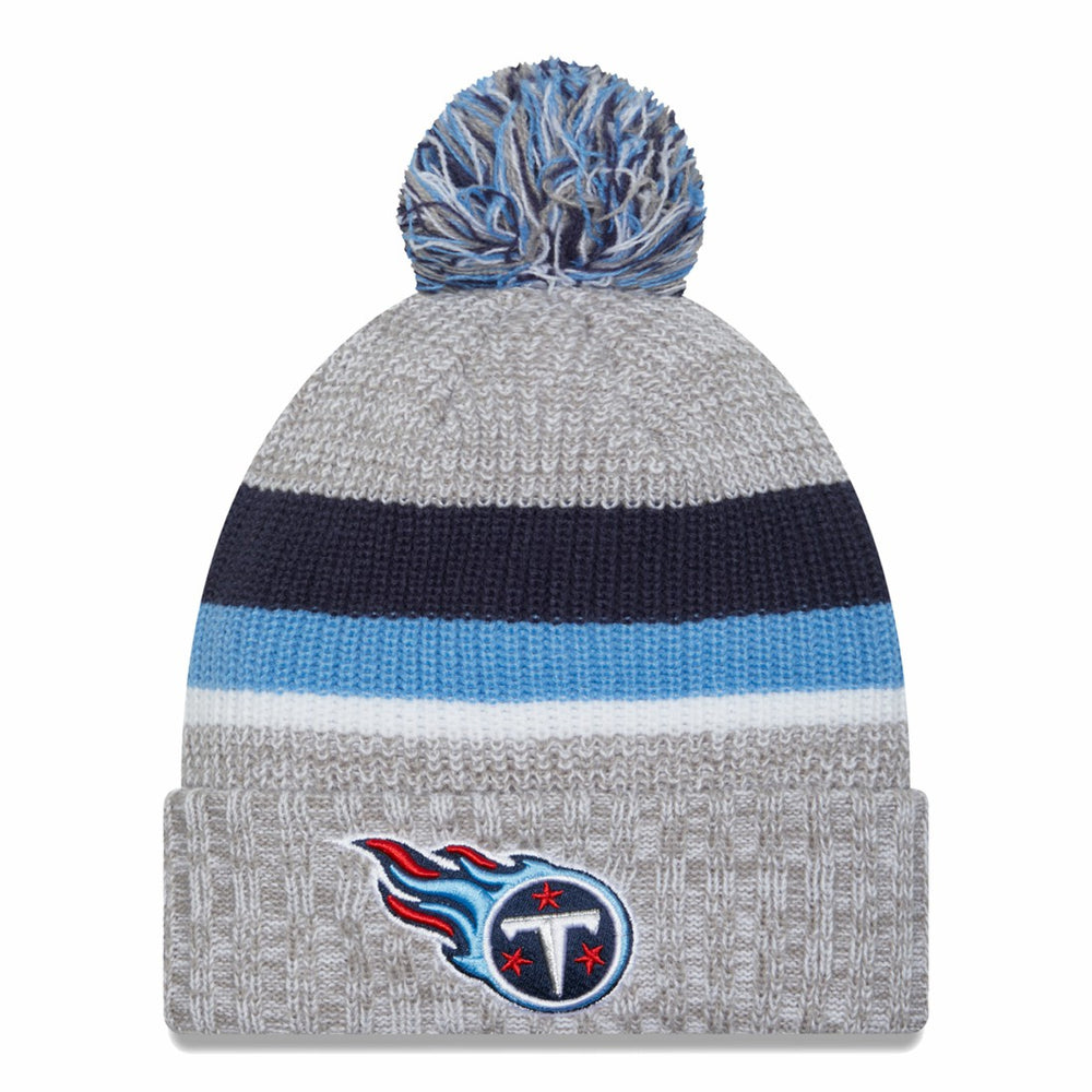 Tennessee Titans New Era Cuffed Knit Hat with Pom Heather Gray - NFL