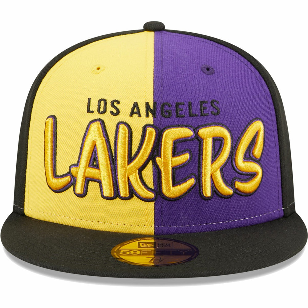 New Era - Los Angeles Lakers Pop Front 59FIFTY Fitted Hat - Black/Gold