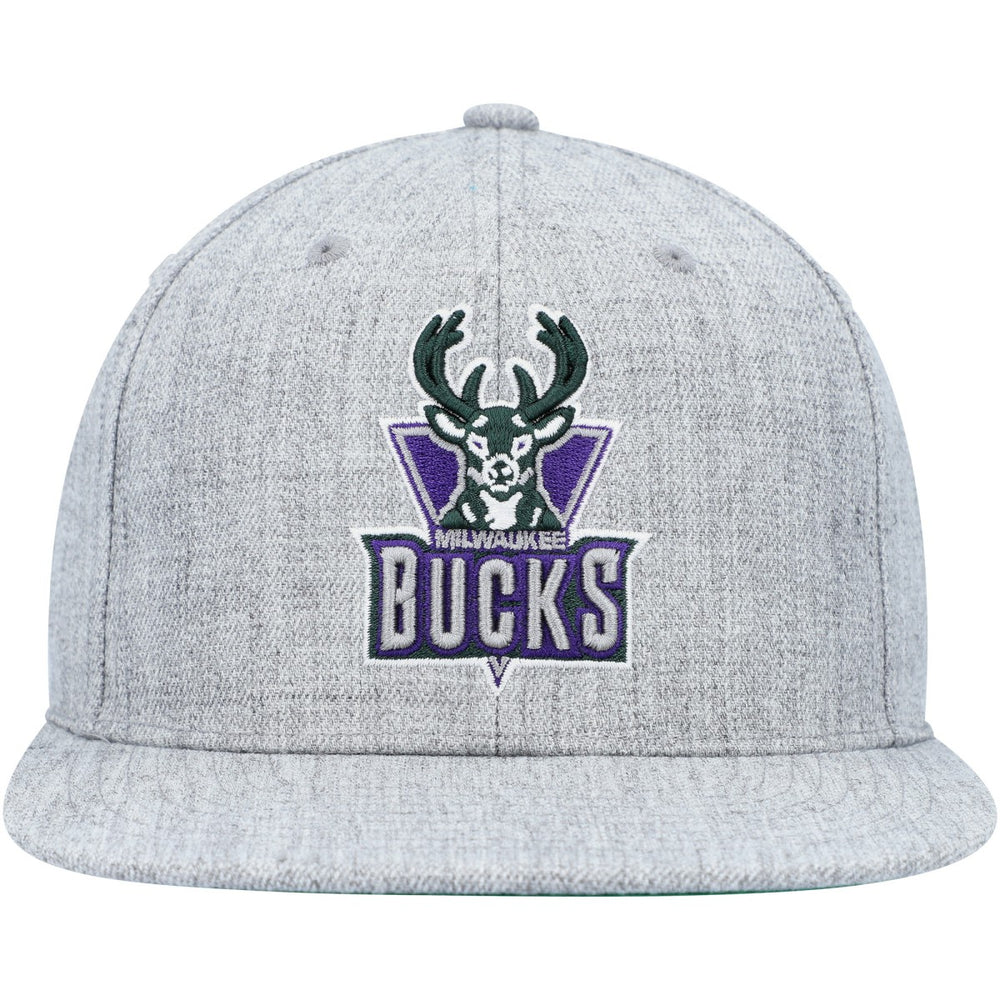 Mitchell & Ness - Milwaukee Bucks Hardwood Classics 2.0 Snapback Hat - Heather Gray