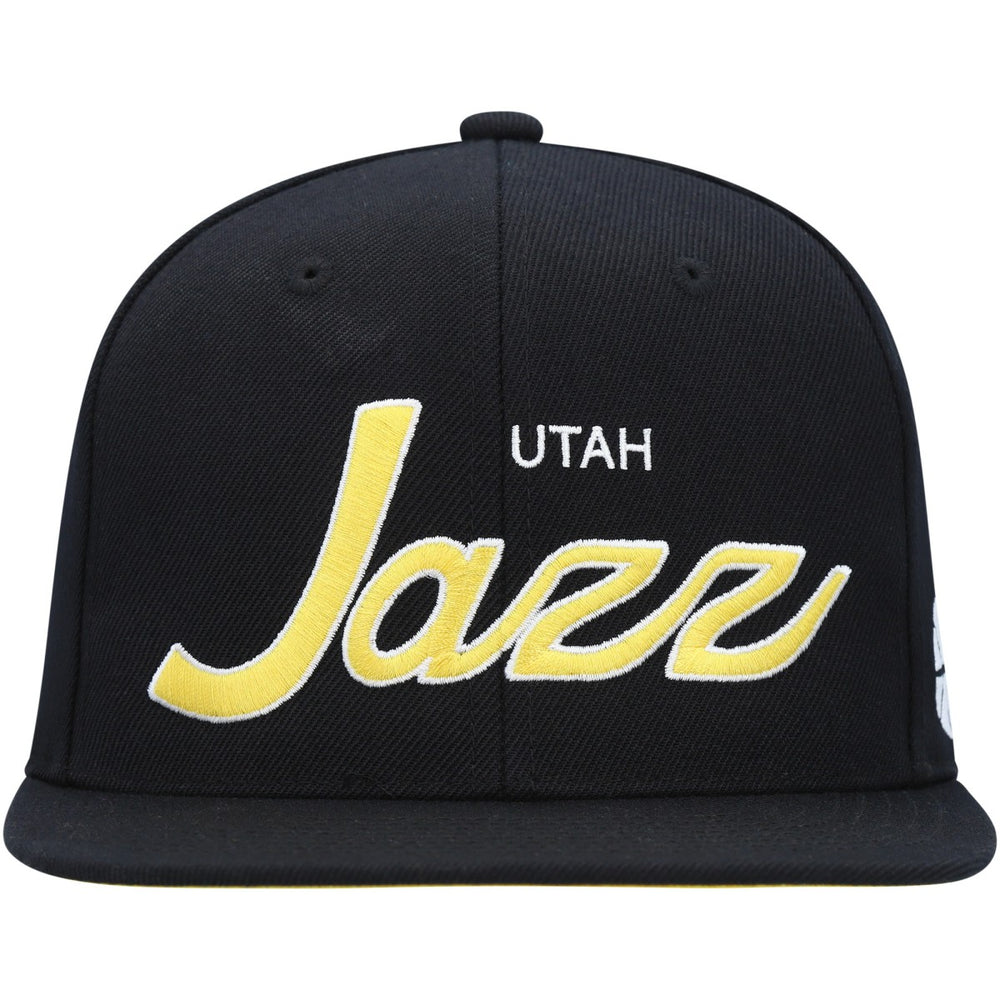 Mitchell & Ness - Utah Jazz Hardwood Classics Script 2.0 Snapback Hat - Black