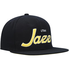 Mitchell & Ness - Utah Jazz Hardwood Classics Script 2.0 Snapback Hat - Black