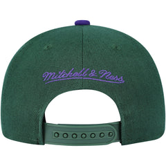 Mitchell & Ness - Milwaukee Bucks Youth Two-Tone Snapback Hat - Hunter Green/Purple