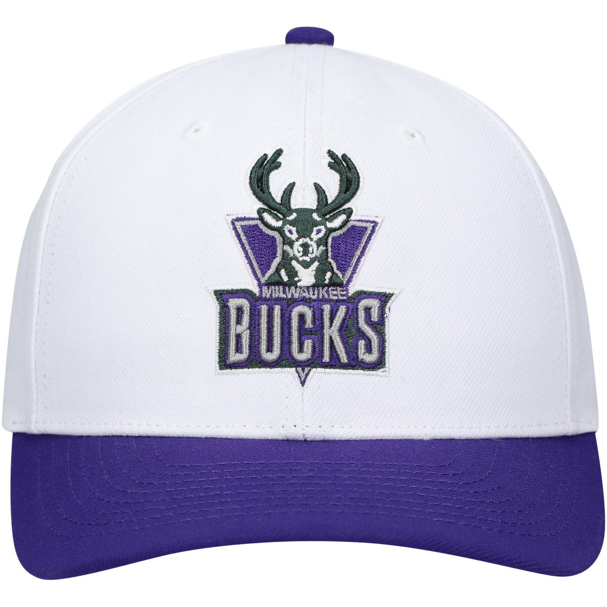 Mitchell & Ness - Milwaukee Bucks Hardwood Classics Core 2-Tone 2.0 Pro Snapback Hat - White/Purple