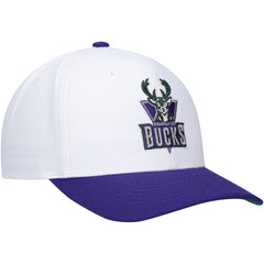 Mitchell & Ness - Milwaukee Bucks Hardwood Classics Core 2-Tone 2.0 Pro Snapback Hat - White/Purple