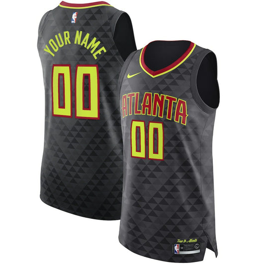 Atlanta Hawks Authentic Custom Jersey Black - Icon Edition | NBA Jerseys