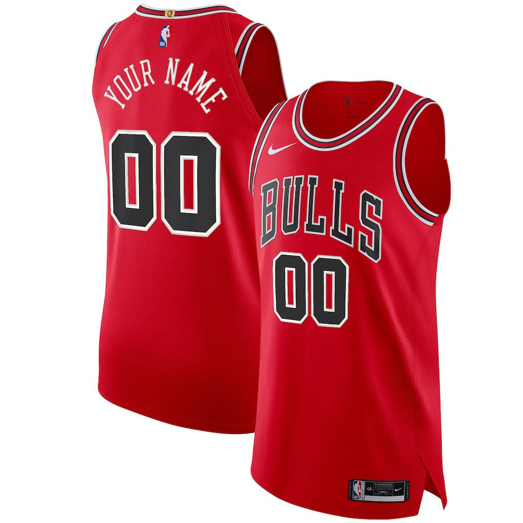 Chicago Bulls Authentic Custom Jersey Red sale - Icon Edition | NBA Jerseys