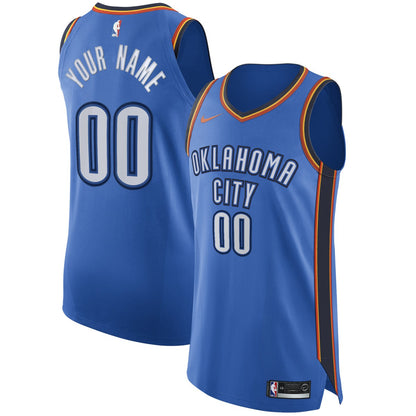 Oklahoma City Thunder Authentic Custom Jersey Blue - Icon Edition | NBA Jerseys