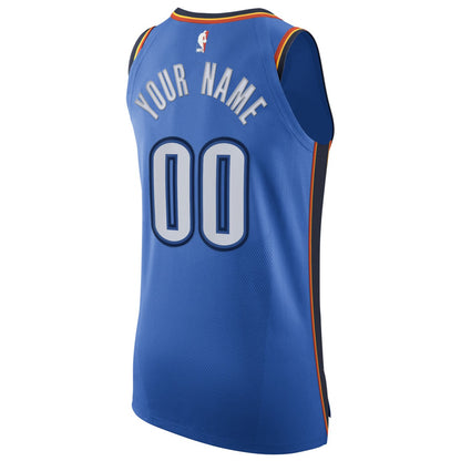 Oklahoma City Thunder Authentic Custom Jersey Blue - Icon Edition | NBA Jerseys