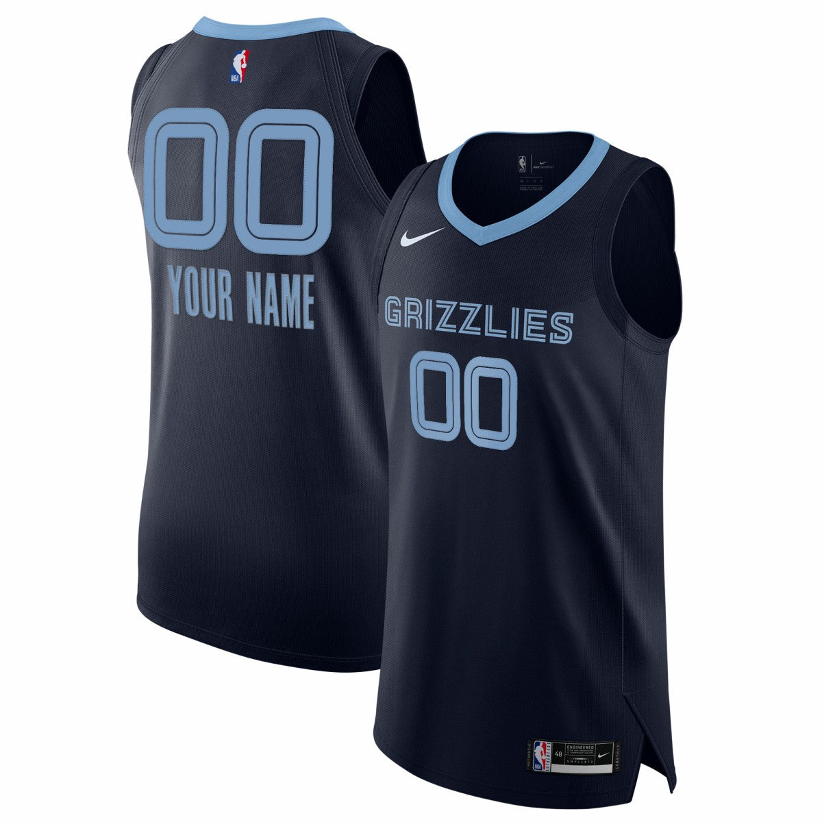 Nike - Memphis Grizzlies 2020/21 Authentic Custom Jersey Navy - Icon Edition