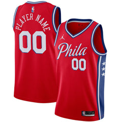 NBA - Philadelphia 76ers Jordan Brand Swingman Custom Jersey - Statement Edition - Red