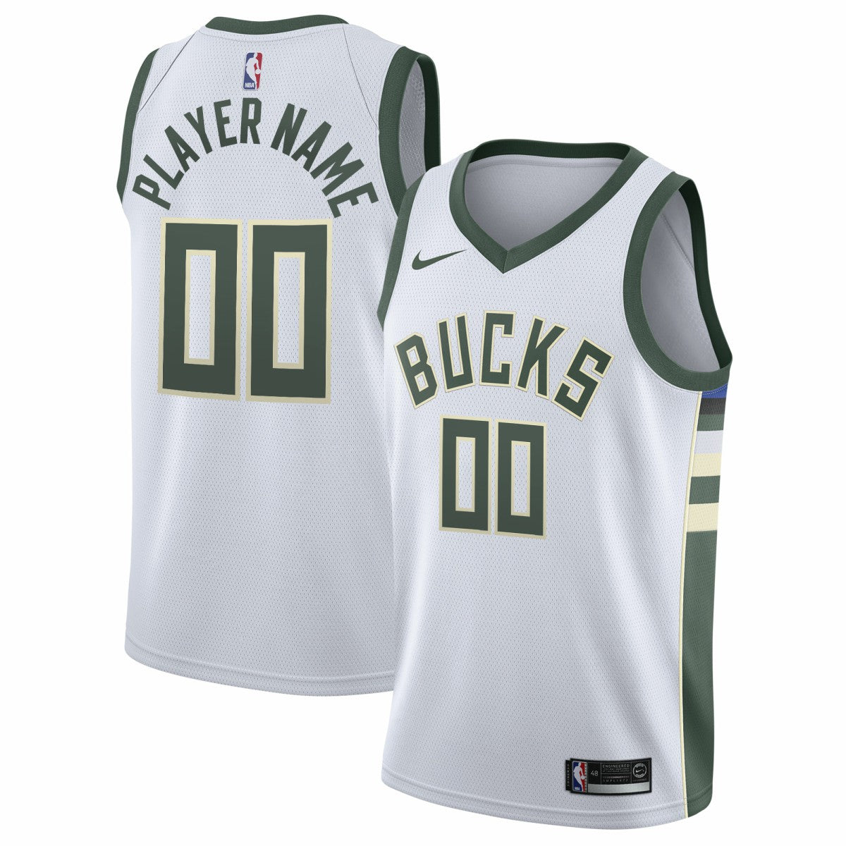 Nike - Milwaukee Bucks 2020/21 Swingman Custom Jersey - Association Edition - White