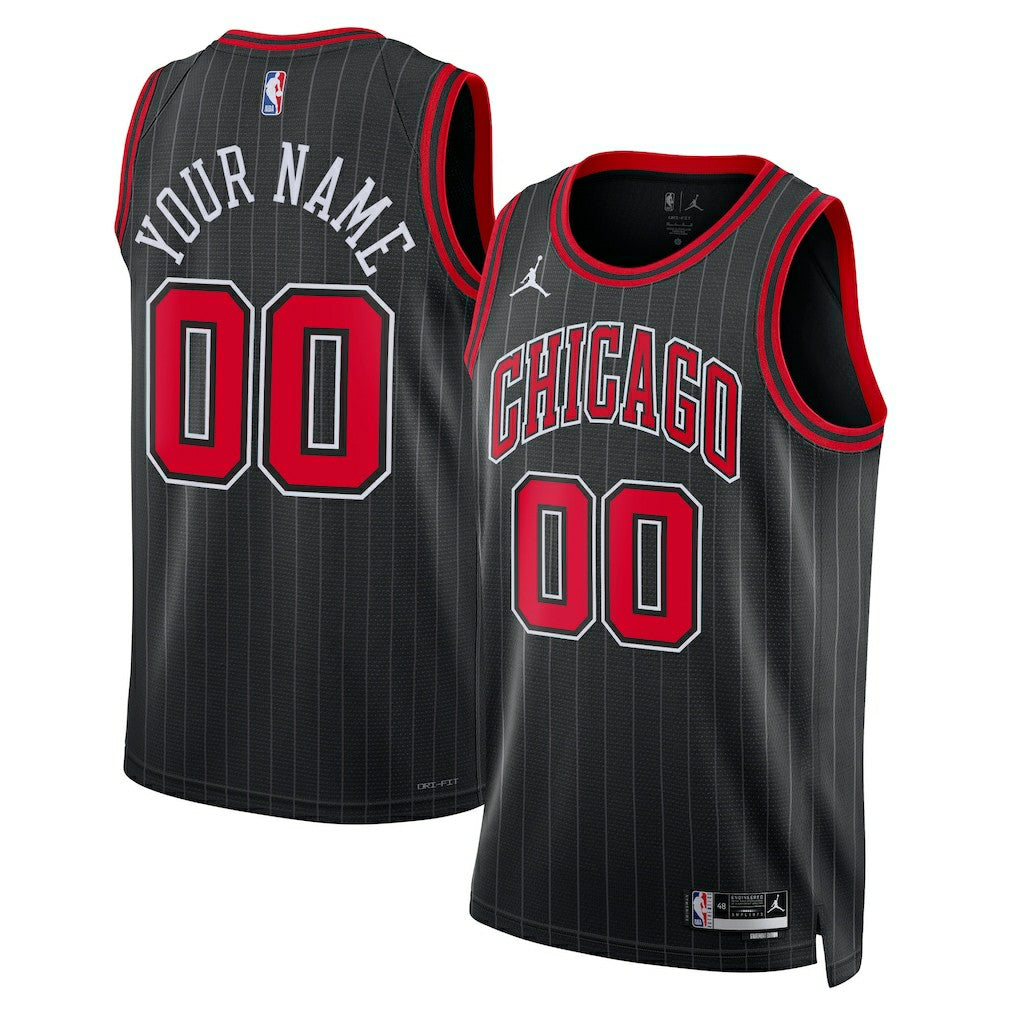 NBA - Chicago Bulls Jordan Brand Unisex 2022/23 Swingman Custom Jersey - Statement Editi- Black