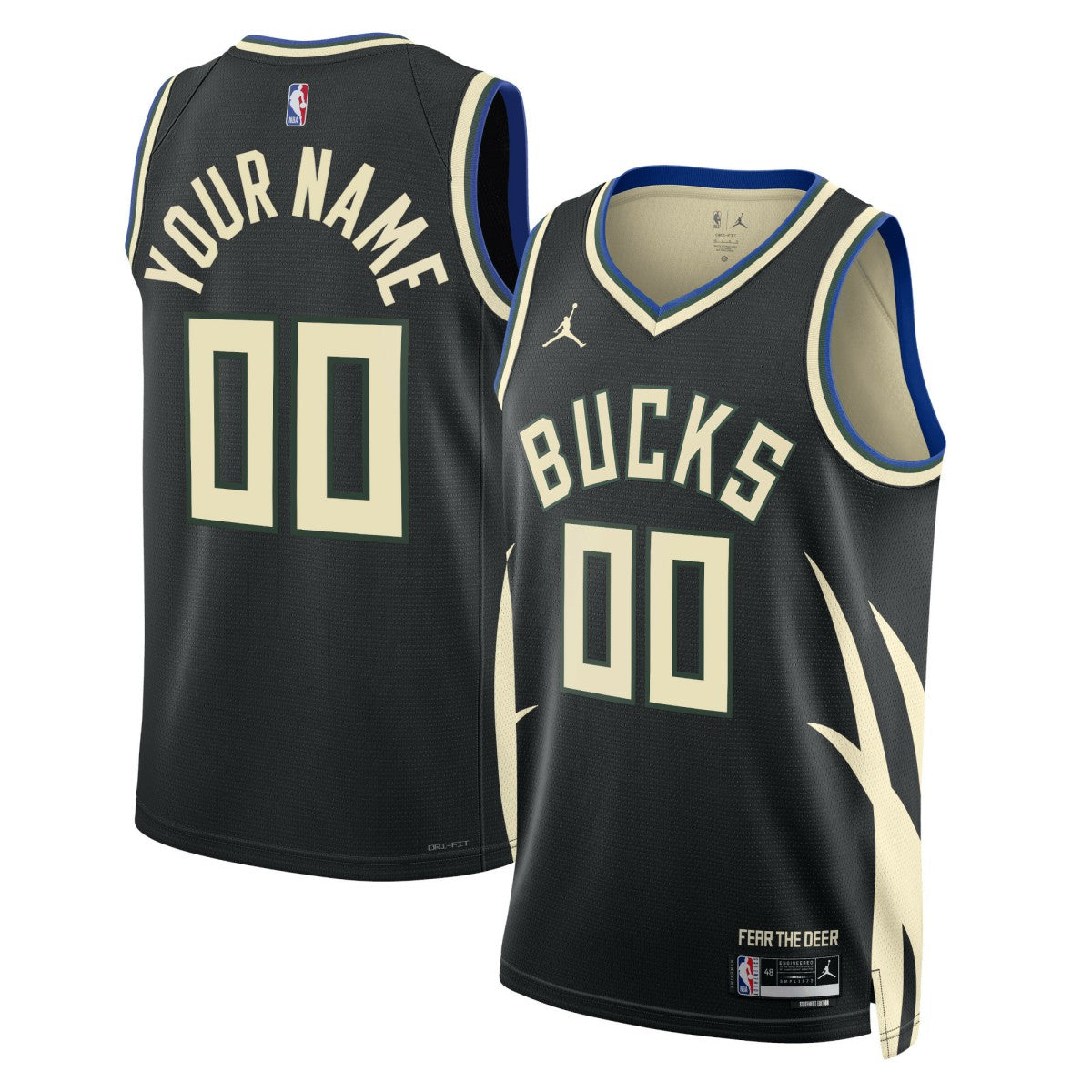 NBA - Milwaukee Bucks Jordan Brand Unisex 2022/23 Swingman Custom Jersey - Statement Edition - Black