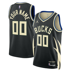 NBA - Milwaukee Bucks Jordan Brand Unisex 2022/23 Swingman Custom Jersey - Statement Edition - Black