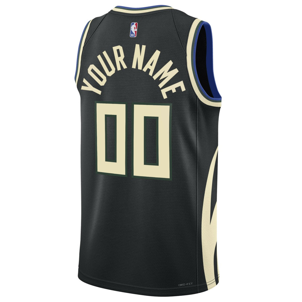 NBA - Milwaukee Bucks Jordan Brand Unisex 2022/23 Swingman Custom Jersey - Statement Edition - Black
