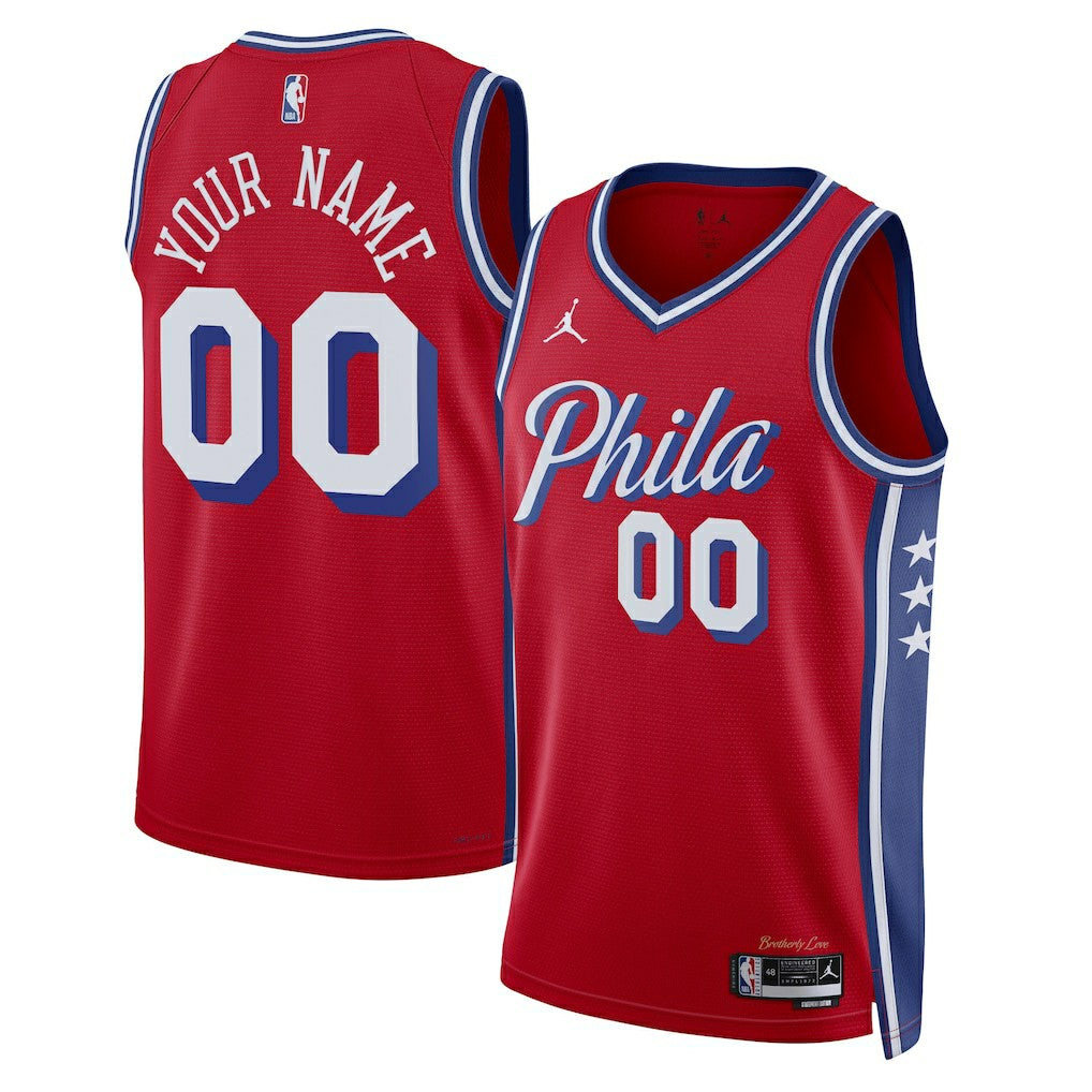 NBA - Philadelphia 76ers Jordan Brand Unisex 2022/23 Swingman Custom Jersey - Statement Edition - Red