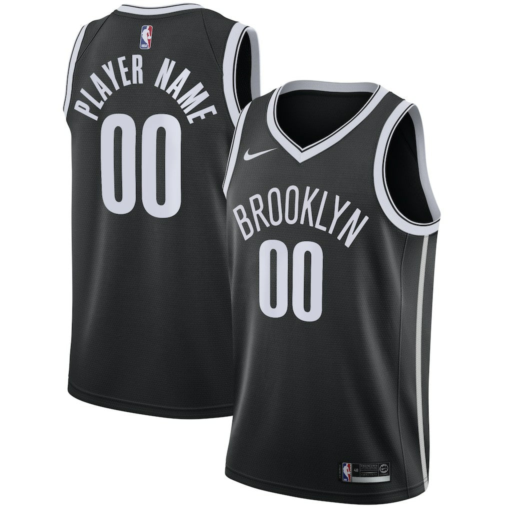 Brooklyn Nets Swingman Custom Jersey Black - Icon Edition | NBA Jerseys