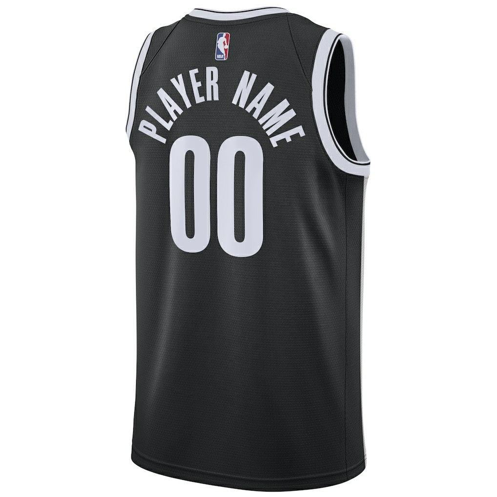 Brooklyn Nets Swingman Custom Jersey Black - Icon Edition | NBA Jerseys