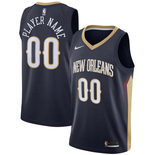 New Orleans Pelicans Swingman Custom Jersey Navy - Icon Edition | NBA Jerseys