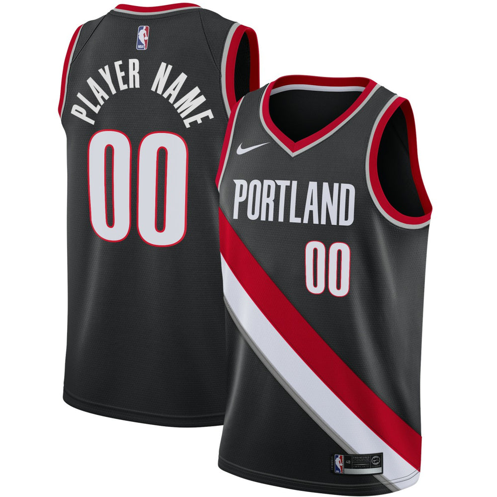 Nike - Portland Trail Blazers Swingman Custom Jersey Black - Icon Edition