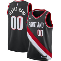 Nike - Portland Trail Blazers Swingman Custom Jersey Black - Icon Edition