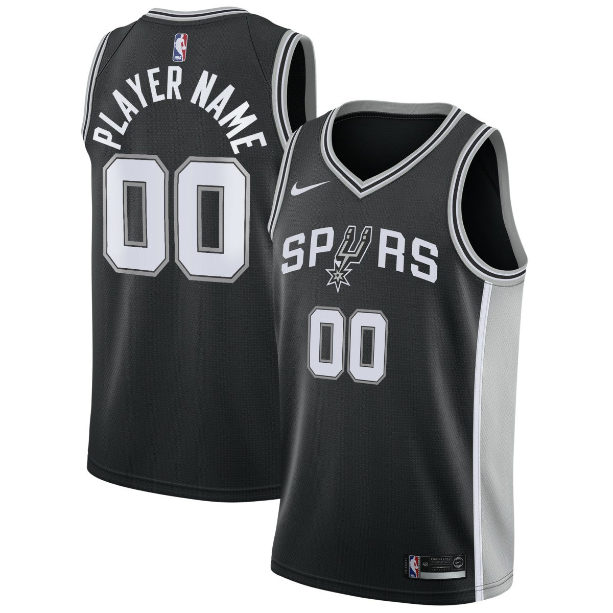 San Antonio Spurs Swingman Custom Jersey Black - Icon Edition | NBA Jerseys